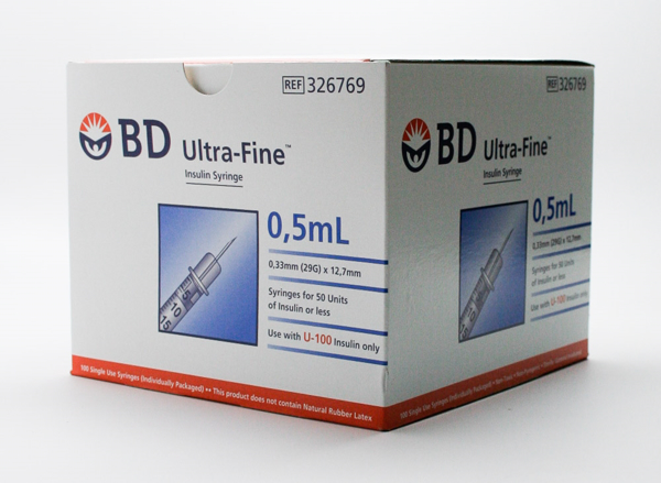 Picture of Syringe Insulin 0.5mL x 29G BD Ultrafine II 100s