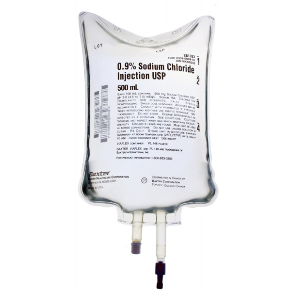 Picture of Saline 0.9% IV Bag AHB1323 500mL