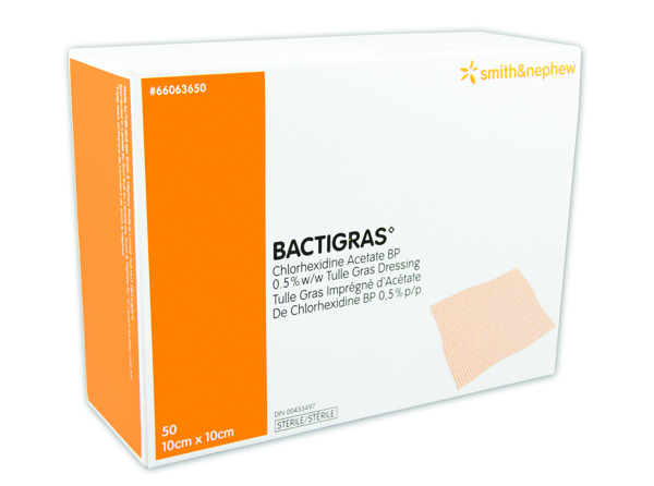 Picture of Bactigras Paraffin Gauze 10x10cm 50s